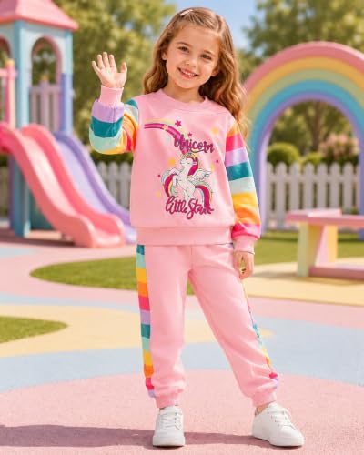 Image of Girls 2 Piece Outfits Toddler Girls Leopard Print T-Shirt and Leggings Set School Outfits Girl Clothes Fall Sets