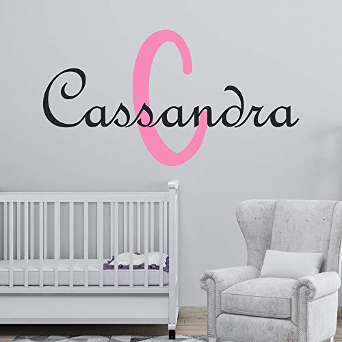 Girl's Custom Name And Initial Wall Decal, Choose Your Own