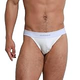 DESMIIT Men's High Rise Underwear Sexy U-Pouch Briefs Bottoms Inner White Large