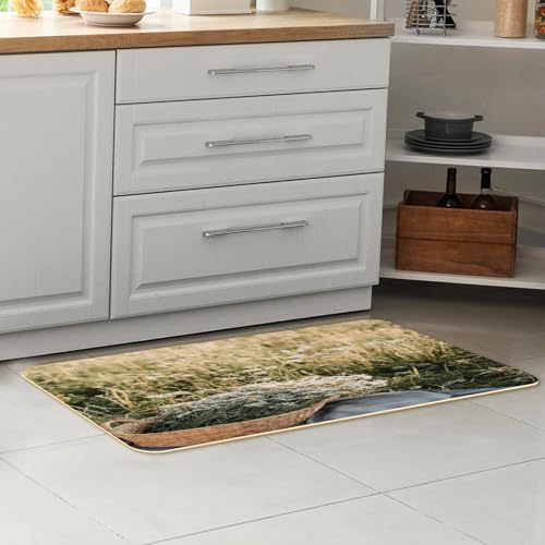Alfombra de cocina VAPOKF para evitar resbalones con base absorbente lavable 7