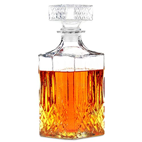 alpina Classic decantador de vidrio para whisky, coñac, licor - decantador de whisky - botella de whisky - aprox. 800...