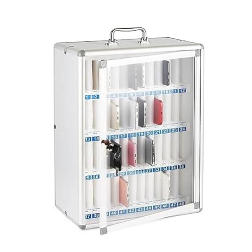 Taquilla de pared para teléfono con diseño transparente numerado, ideal para uso escolar y oficina, perfecto para exámenes y trabajos