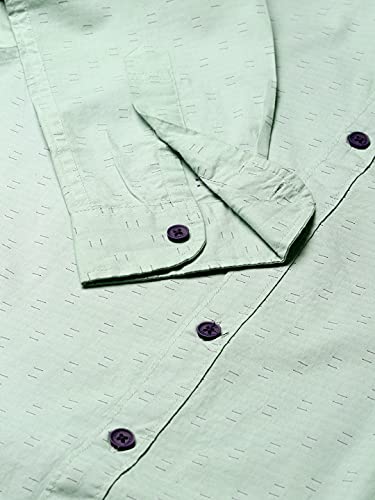 Image of Dennis Lingo Men's Dobby Print Slim Fit Cotton Casual Shirt