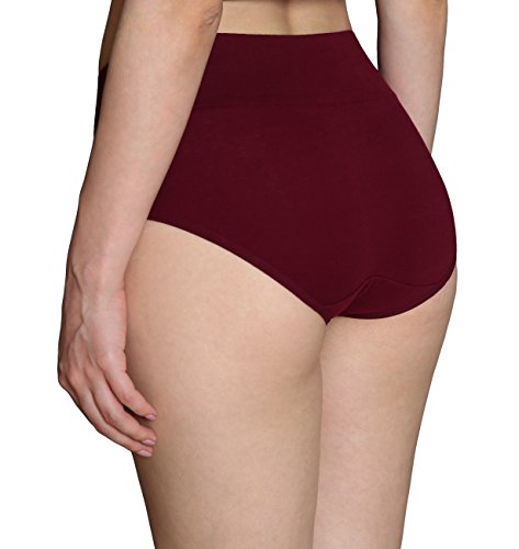 Image of Innersy Women's 5 Pack High Waist Tummy Control Solid Color Cotton Briefs Panties