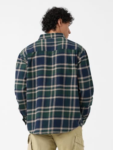 Image of The Souled Store Plaid: Black /Blue /Red Checks Long Sleeve Collared Neck Button Down Cotton Relaxed Fit Shirts for Men and Boys - Classic and Casual Wardrobe Essentials