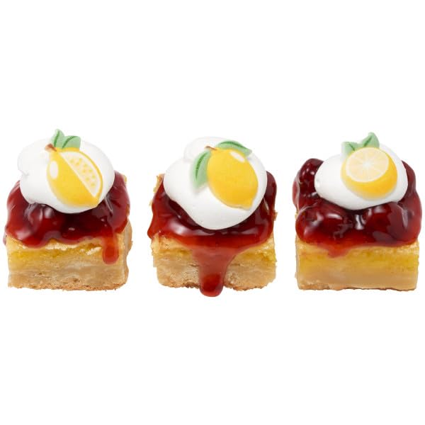 Miniatura 2 de NCS Decoración de azúcar comestible en forma de limón, 12 unidades, ideal para cupcakes, galletas, pasteles, pasteles