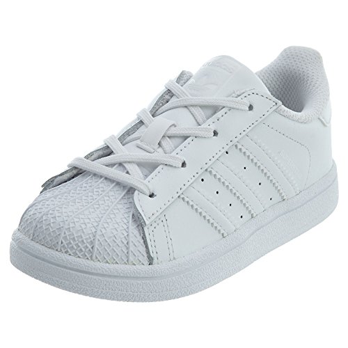 adidas Originals Unisex-Baby Superstar Shoes Sneaker, White/White/Core White, 4 Toddler