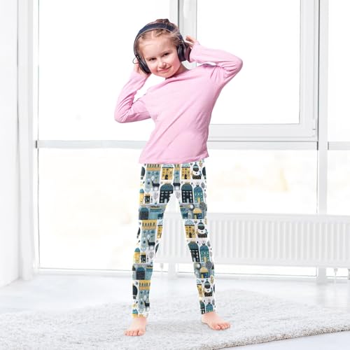 Girls' Athletic Leggings Ankle Length Yoga Dance Pants Kids Teen 4T Tangcun Village4