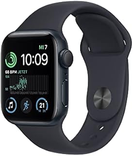 Apple Watch SE (2. Generation) (GPS, 40mm) - Aluminiumgehäuse Mitternacht mit Sportarmband Mitternacht - Regular (Generalüberholt)