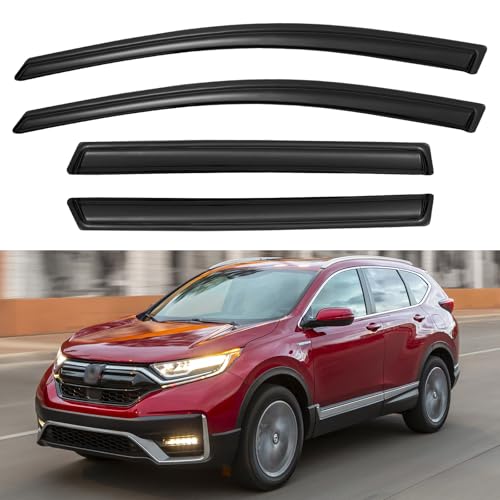 Image of Window Visors Rain Guards for Honda CRV 2017 2018 2019 2020 2021 2022, Out-Channel Window Vent Wind Deflectors Visors Shades for 17-22 CR-V