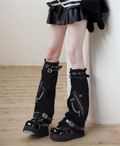 TOMETO STAR Goth Leg Warmers Y2K Women Punk Rave Japanese Grunge Emo Scenecore2
