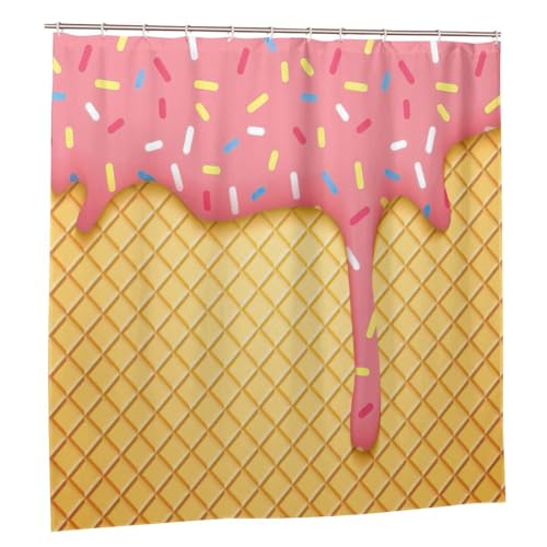 Rideau de douche polyester imprimé avec bouton-pression et accessoires de bain - 3