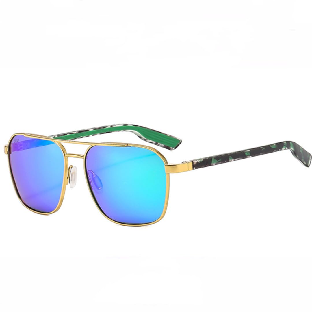 Gafas de sol polarizadas para hombre con protección UV400 y montura metálica para conducir.