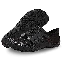 Zapatos de Agua Playa Escarpines Zapatillas Piscin...: ULTRALIGERO Y DE SECADO RÁPIDO: Material ultraligero de alta calidad que proporciona una buena sensación de relajación; de secado rápido y ultraligero; fácil de llevar, limpiar y secar; ideal para todos los deportes acuáticos. SUAVE & PROTECCIÓN: Pro...