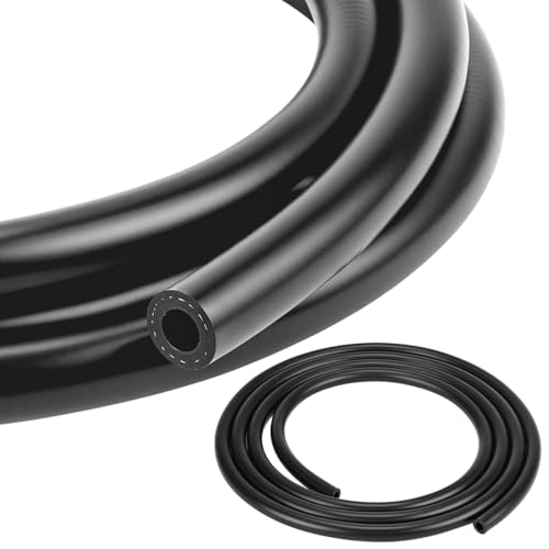 QWORK® Manguera de combustible 3 metros, 8 mm diámetro interno manguera línea combustible, caucho nitrílico y fibra de nylon trenzada, para camiones, automóviles, tractores, motores pequeños