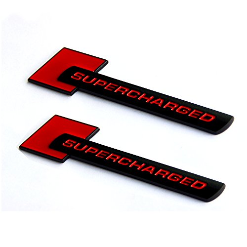 2pcs OEM Supercharged Badge Emblems 3D Decal for Audi Tt A3 A4 A5 A6 A7 A8 Q3 Q5 Q7 S4 S6 S5 Rs5 Black Red