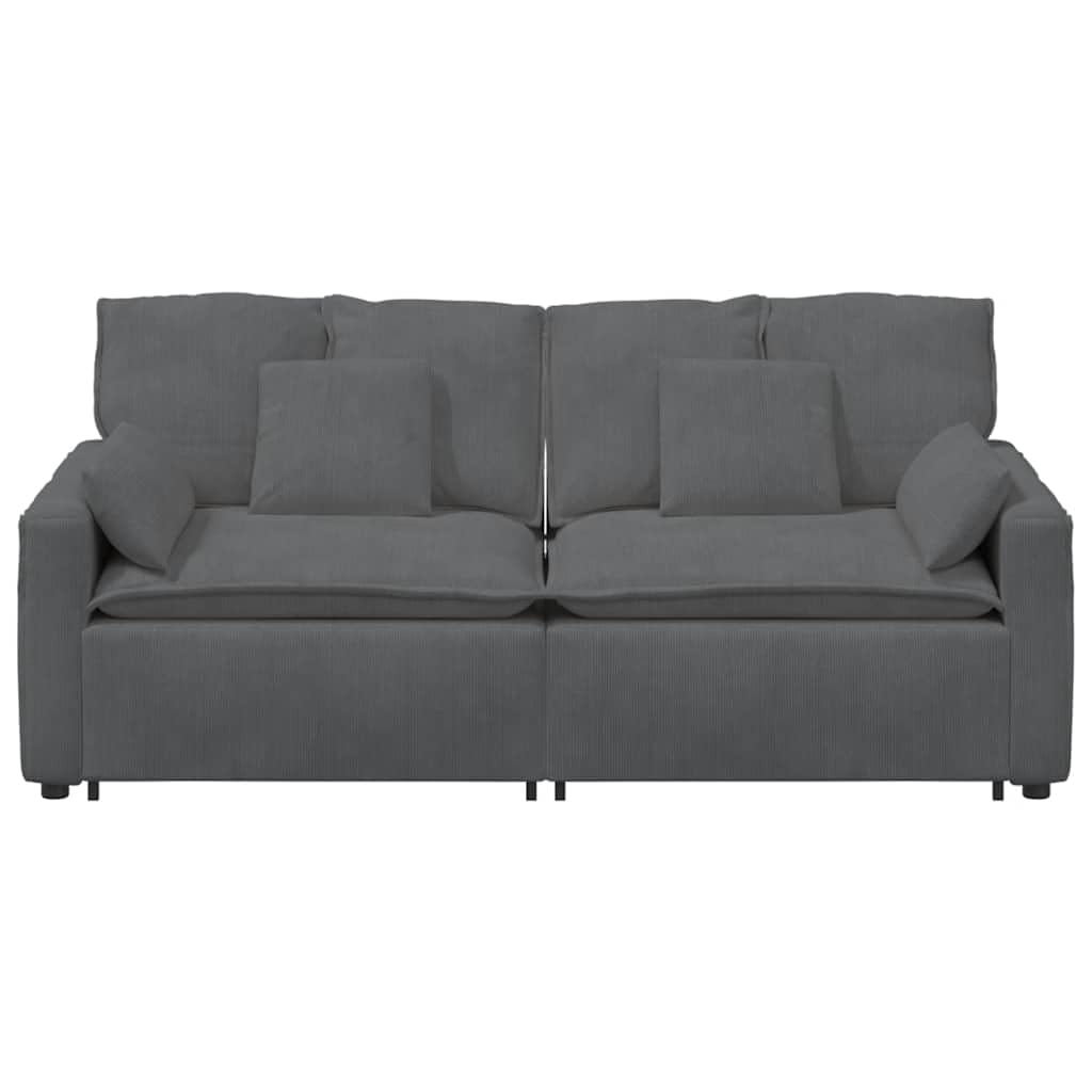 Modułowa sofa narożna z poduszkami w kolorze ciemnoszarym do elastycznego wypoczynku, kanapa z podłokietnikami, narożnik do siedzenia i tapicerki, rozszerzenie, akcesoria, do salonu, salonu