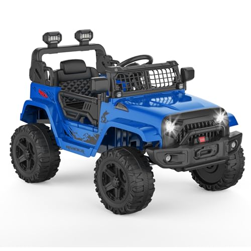 Hipicute Electric Ride-On Truck 12V 4.5Ah with Remote | Spring Suspension, LED Lights, Bluetooth, 2 Speeds | Ride-On Toy for Kids