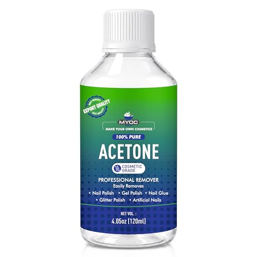 Image of Acetone Liquid Cosmetic Grade 120ml - Nail Polish Remover, Gel & Acrylic Nail Remover, Nail Glue Remover, Dip Powder Removal, Nail Prep Solvent for Manicure, Pedicure & DIY Nail Care