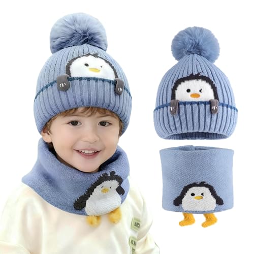 HAIJIYUNTU Baby Wintermütze, Hat and Scarf Sets mit Bommel,...