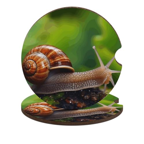 Posavasos de madera para portavasos de auto, 2 unidades miniatura 1
