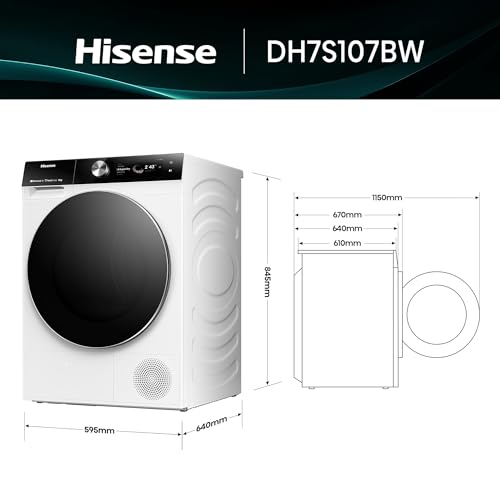 HISENSE DH7S107BW asciugatrice, 10 kg, 72 cm, Classe A+++ - 2
