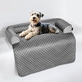 blunique Large Cooling Dog Bed – 41 x 37 inch Waterproof Couch Cover for Dogs Washable, Non-Slip Bottom, Self Cooling Mat for Dogs, Durable & Non-Gel, Dog Couch Bed for Sofa Floor Car, Cooling Grey