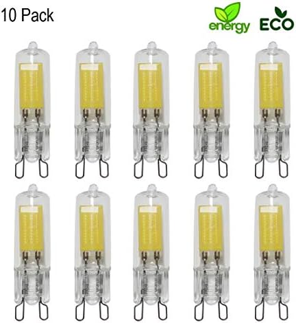 SINGSICO G9 LED Lights Bulbs,2W, 25W Halogen Equivalent,250LM,Daylight White 6000K,G9 Bi-Pi Base Non-Dimmable G9 Glass Bulbs, AC110V Plug and Play,for Home Lighting (Pack of 10) (6000K)
