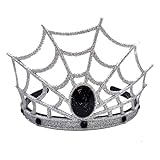 Corona de Reina araño en color gris con brillantina., Material: Plástico, Modelo para adultos. Talla única, Magnífico diseño de red de arañas., Ideales como complementos para disfraces de carnaval, Halloween, etc.