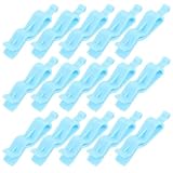 Mikikit 24 Clips para Bolsas de Basura Asa Abrazaderas Antideslizantes de Plástico Azul para Fijar Bolsas Contenedores Soporte Cocina y Oficina Fijación Estable y Duradera