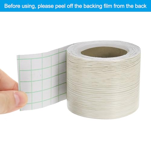 Image of PATIKIL Wood Grain Repair Tape 2in x33ft, Self Adhesive Realistic Textured Repair Tape Patch for Floor Door Table Cabinets Desk, White Maple