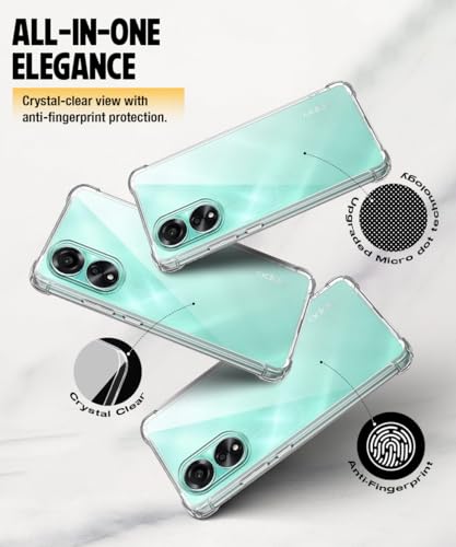 Image of WOW IMAGINE Clear Back Cover Case for Oppo A78 5G | Shockproof Soft TPU Case | Cushioned Edges for Ultimate Protection Back Cover Case - Transparent