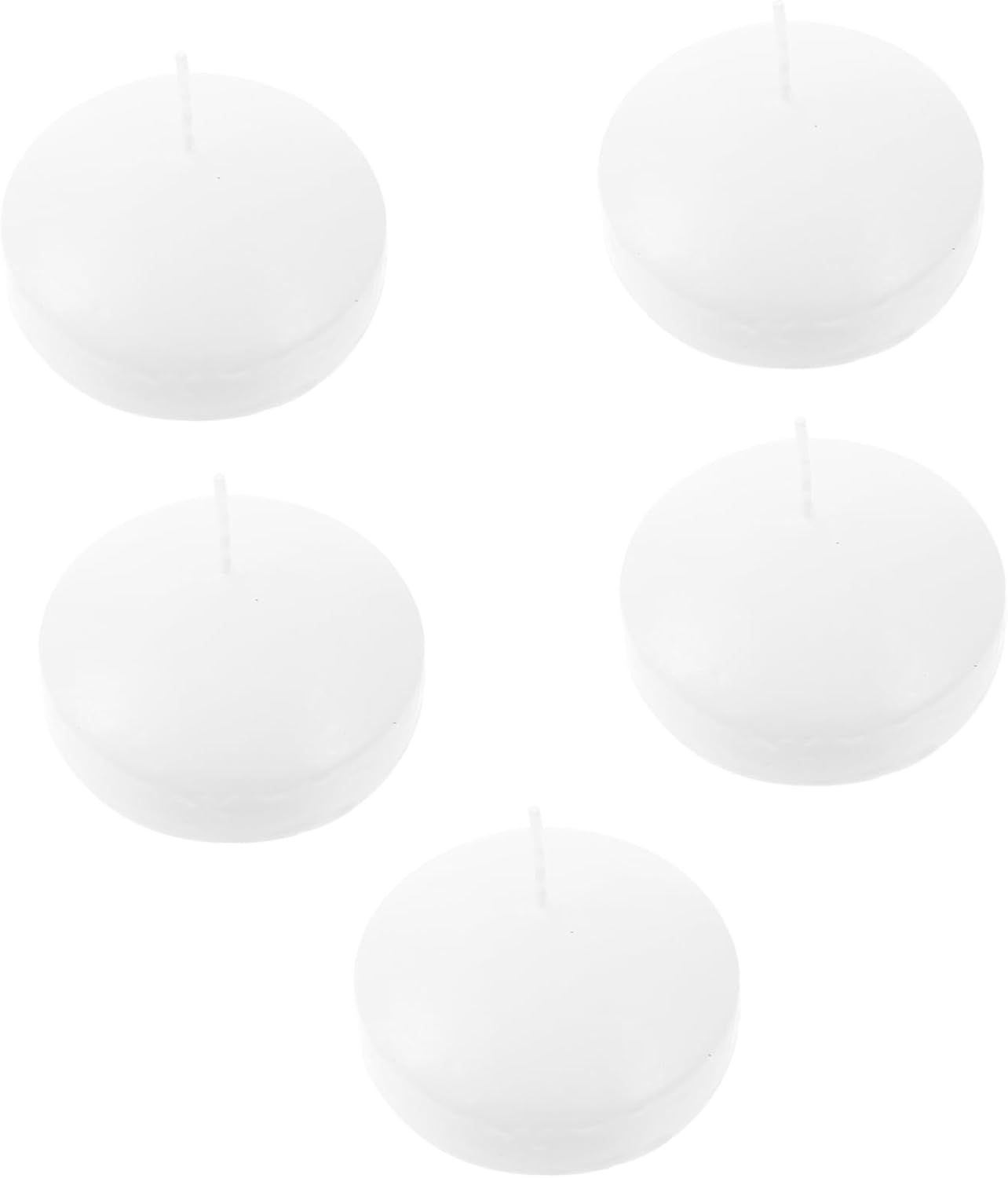 5pcs Adorable Floating Candles Unscented Votive Candles for Romantic Wedding Centerpiece Pool Home Illumination Round Design