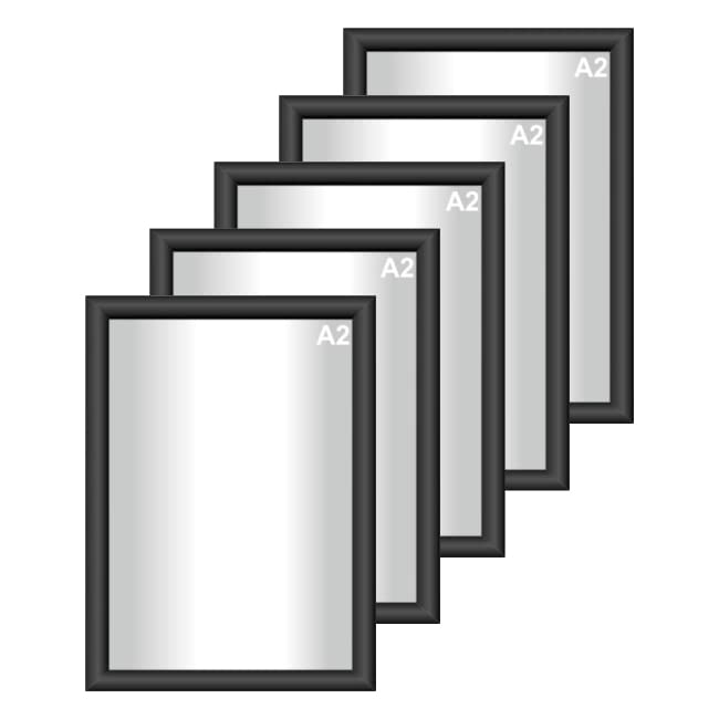 Snap Poster Frames | Certificate Photo Display | Clip Poster Holders for Retail And Advertising Displays | Notice Sign Board Frame for Walls (Black Colour) (5, A2 (420 x 594mm)) โ image 1