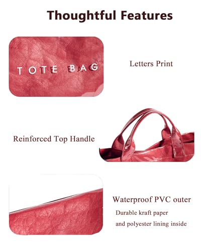 Image of PVC Tote Bag for Women Waterproof Plastic Jelly Tote Letter Print Hobo Handbag for Travel, Gift