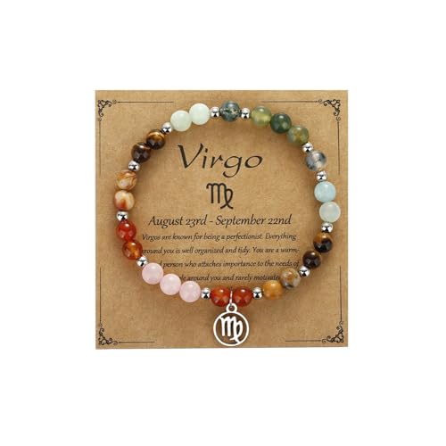 YIZHEDE Virgo Zodiac Bracelet &ndash; Elegant Crystal Jewelry for Focus & Clarity Gifts for Women Men | Spiritual Birthday Gift | Healing Zodiac Bracelet