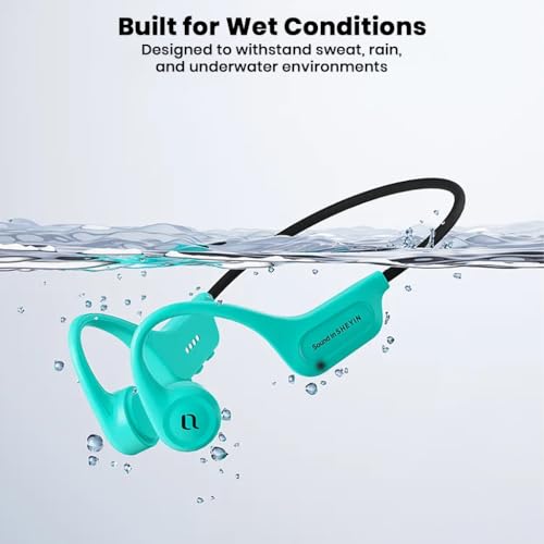 Image of SHEYIN X5 Bone Conduction Headphones, Open-Ear Bluetooth 6.0 Wireless Earphones with 32GB MP3 Storage, IPX8 Waterproof, 8-10H Playtime, Magnetic Fast Charging, for Running & Swimming (Green 32GB)