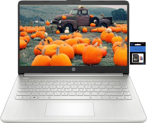 Image of HP 14 Premium HD Portable Laptop Computer Students Business, Quad-Core Intel Celeron Processor, 16GB RAM, 380GB Storage(128GB eMMC+256GB SD Card), 1 Year Office 365, HDMI, Win 12 w /TP Accessories