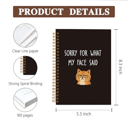 Carnet chat humoristique format journal de notes avec spirale - 6
