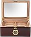 Prestige Import Group - Berkeley Glass Top Humidor - Capacity: Up to 100 - Color: Cherry with Digital Hygrometer