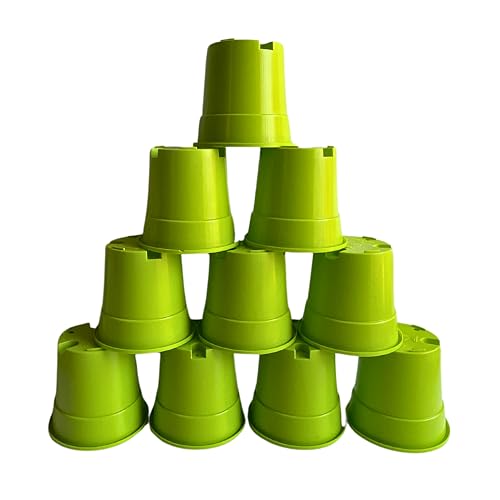 Image of Indian Gardens - 4 inch Indoor (Pack of 10) Plastic Small Colour pots | Plastic Plant Pot for Terrace Garden (Green)