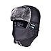 JOYSICAL Bluetooth Warm Winter Trapper Hat for Men, Bomber Snow Hat with Ear Flaps Windproof Mask Wireless Ski Face Cover, Black