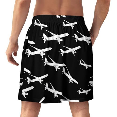Airplane Jet Men's Pajama Bottoms Lounge Pj Shorts Stretch Sleep Shorts for Home Vacation Beach3