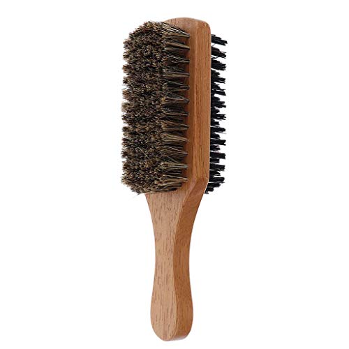 Ogquaton Brosse à cheveux en poils pour femmes et hommes - Brosse à cheveux pour pagaie carrée plate en bois naturel - Pour...