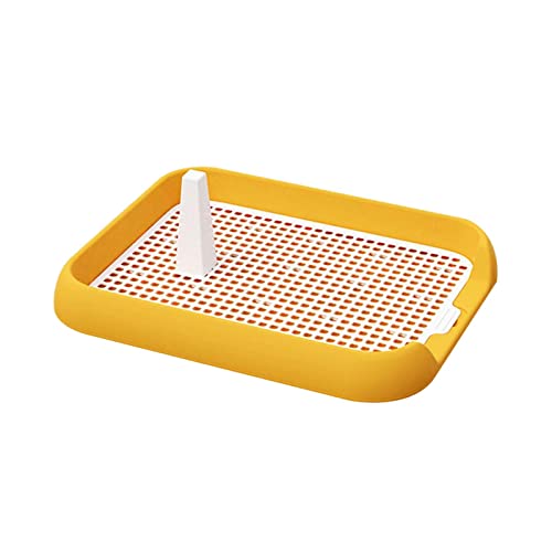 perfk Hunde Trainings Pads Welpentoilette, Mesh Gitter Haustier Trainingstoilette mit Tablett für Töpfchentrainer Drinnen Und Draußen, Gelb