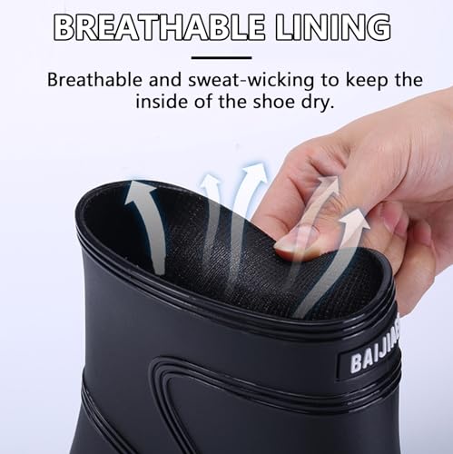 Men Wellington Boots Outdoor Garden Waterproof Ankle Rain Shoes4