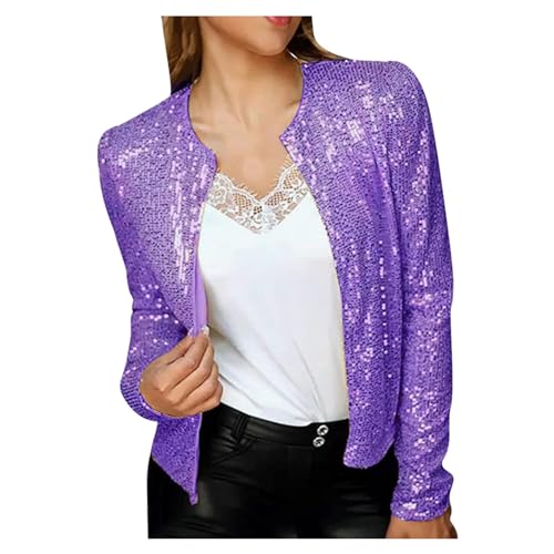 Veste courte à paillettes tendance femme veste de soirée noire brillante
