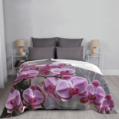 Couverture douce en flanelle rose orchidée, idée cadeau réconfortant