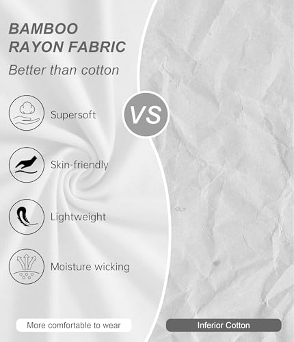 CF Camisetas masculinas de gola redonda e raiom de bambu com absorção de umidade, camisetas clássica
