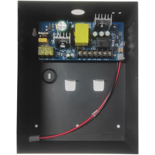 Power Supply Control AC 110-240V to DC 12V 5A Worldwide Voltage Metal Boxed Cabinet Regulated UPS Power Supply Unit with Backup Battery Link for Door Access Entry System (12V / 5A)